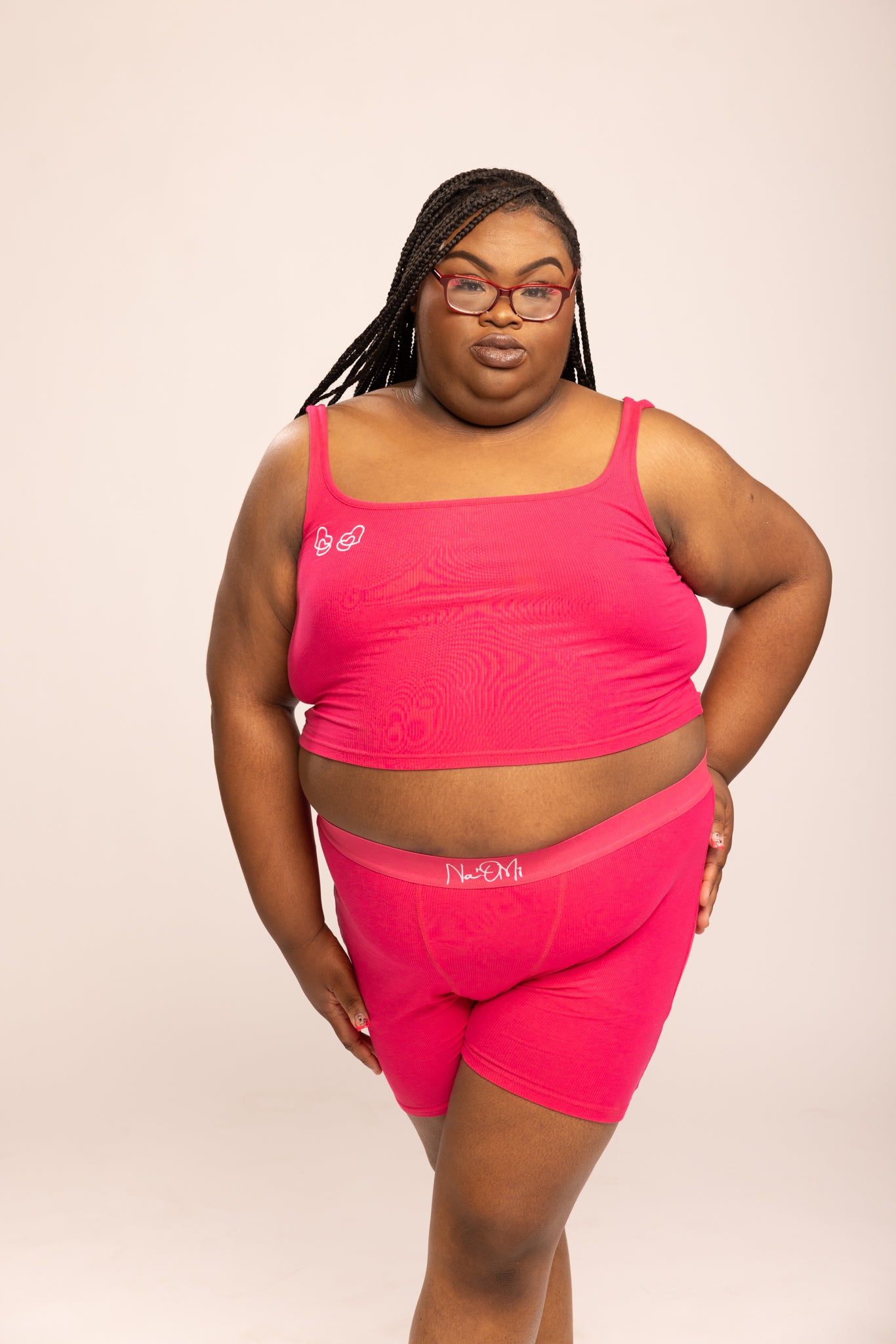 Pink tank top & shorts