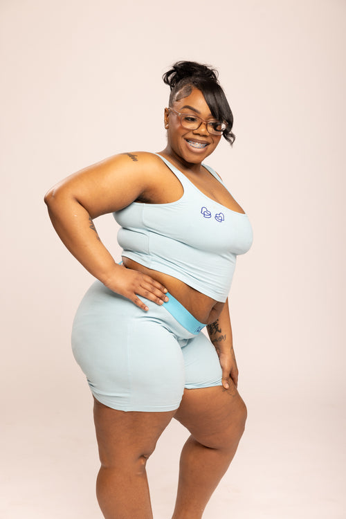 Blue tank top and shorts set